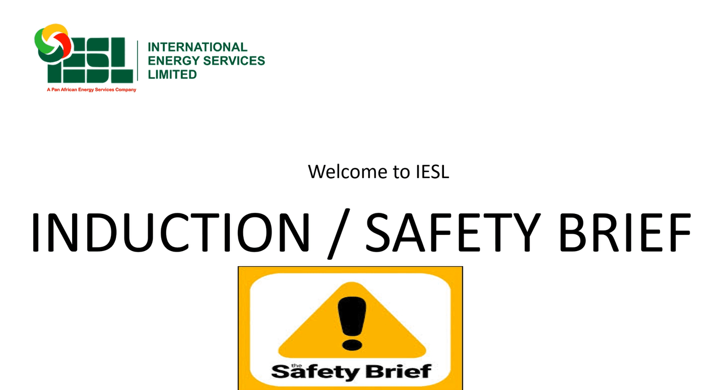 ESL HSE INDUCTION